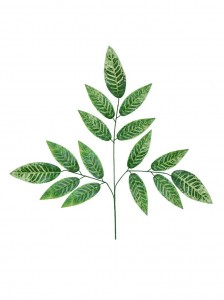 Faux spring  Leaves Spray Artificial three Branches Plants Artificial Greenery Stems in Green for Greenery Wedding Party Floral Arrangement-foliages spray DA0625001